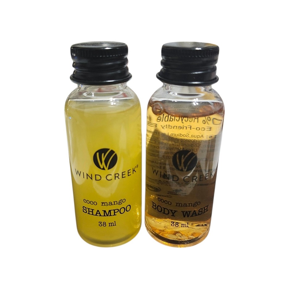 Wind Creek Coco Mango Shampoo & Body‎ Wash Set 38ml Travel Size Hotel Amenities